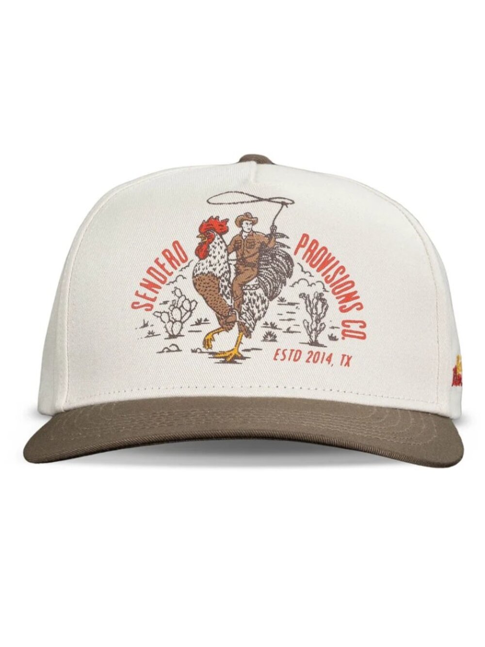 Sendero Provision Co. Cowboy Chicken Western Snapback Hat White/ Brown New